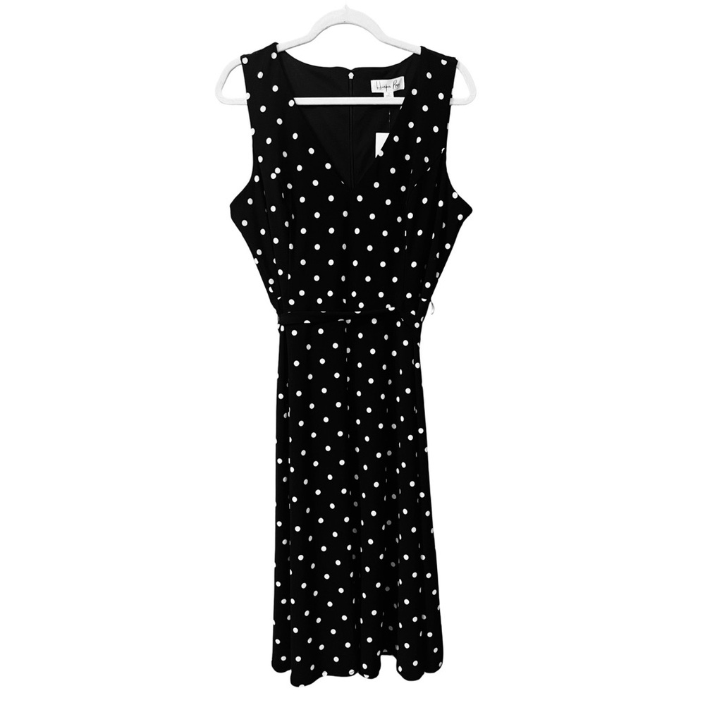 Chic Black and White Polka Dot Midi Dress